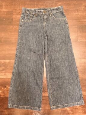Vintage Y2K BCBGMAXAZRIA Wide Leg Flare Denim Jeans - Medium Wash